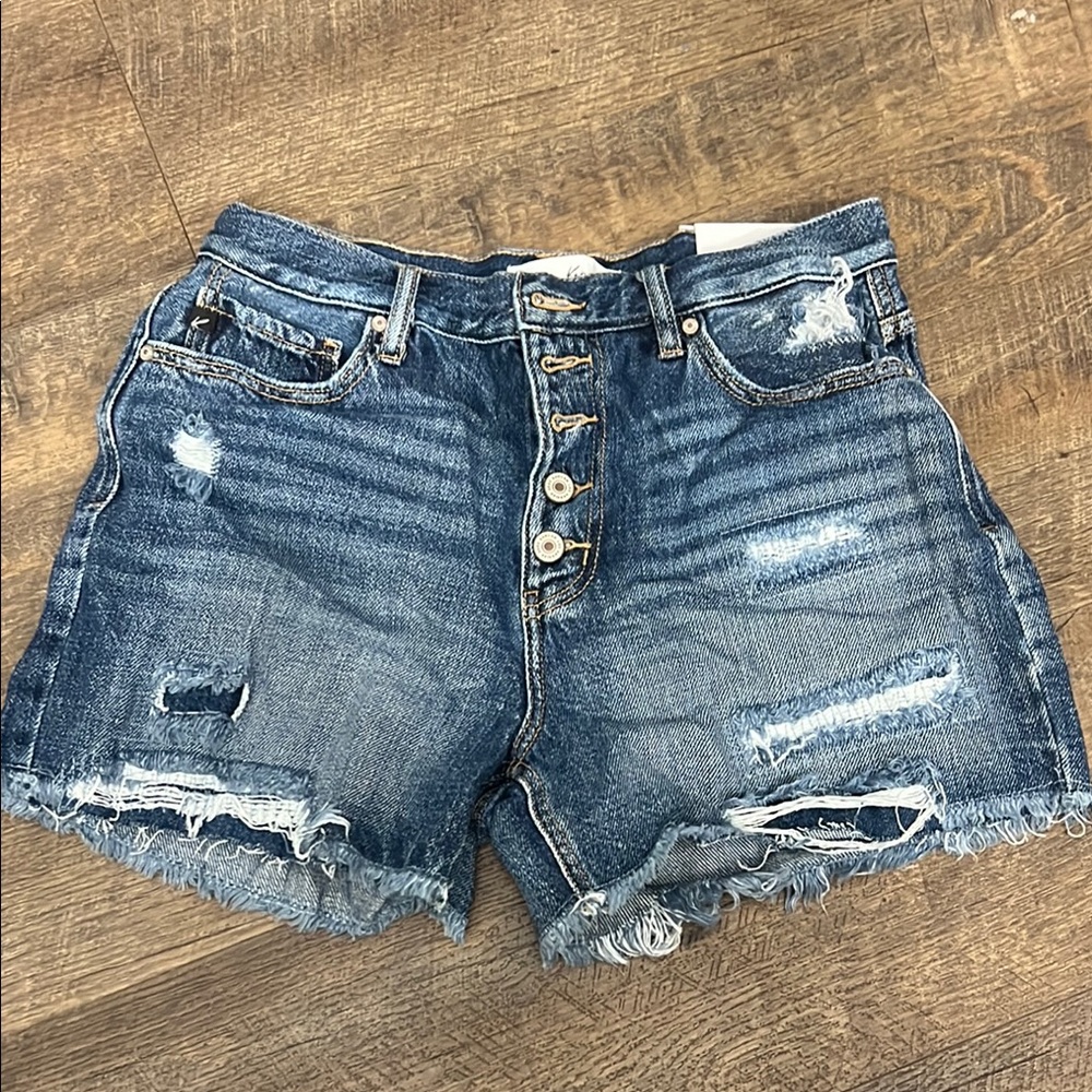 Distressed Denim Shorts